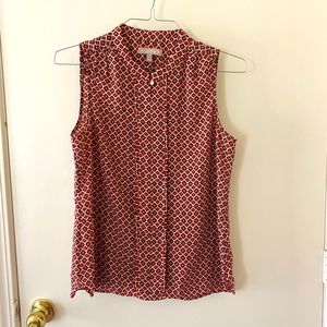 Geometric Print Sleeveless Blouse